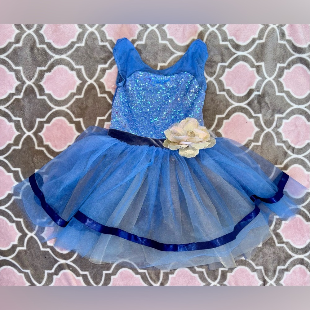 Weissman Recital Dress Periwinkle Blue Tulle Sequin Style 14401 Size SC (6/6X) - Picture 2 of 9
